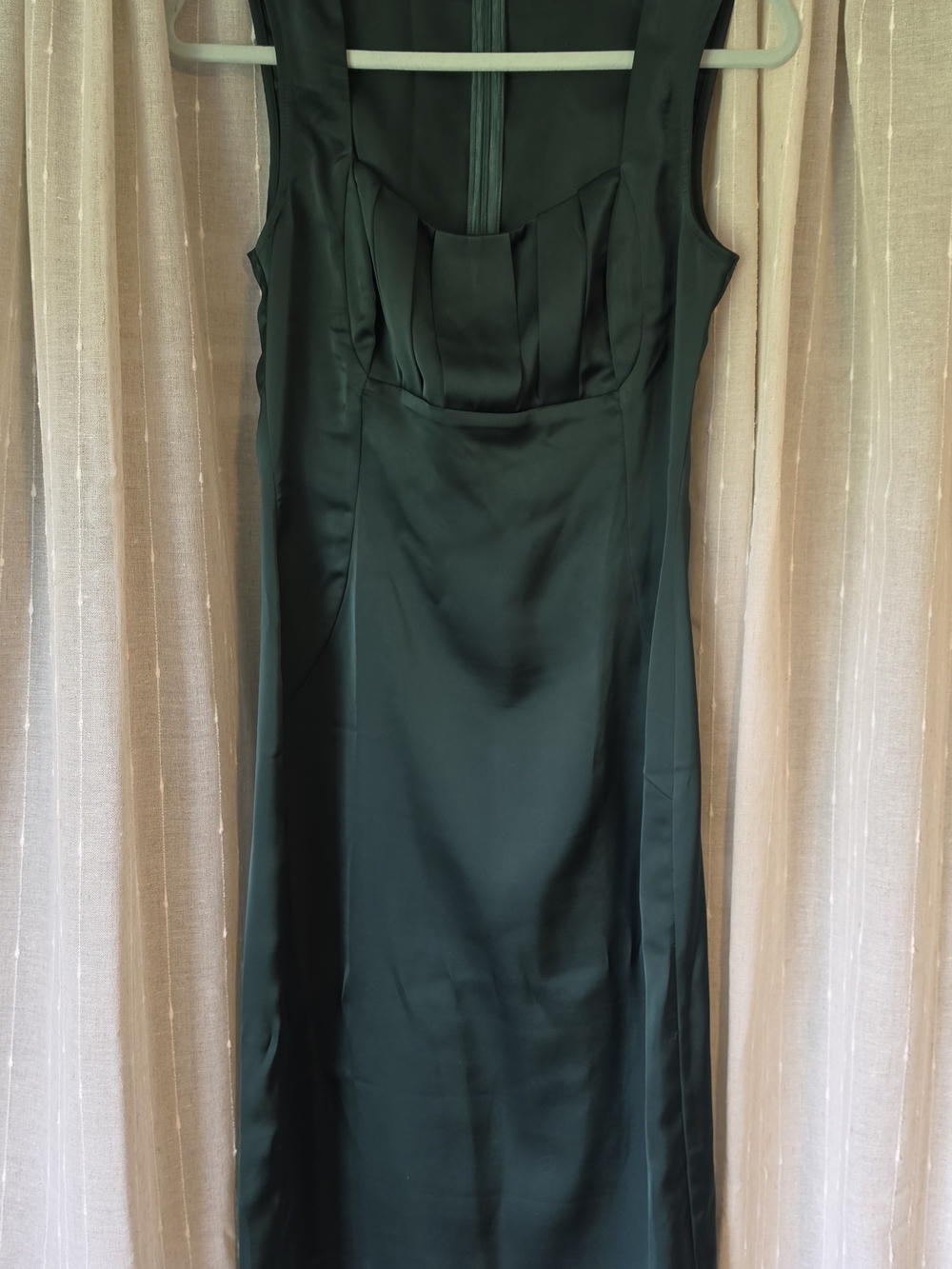 RIHOAS Emerald Green Satin Midi Dress